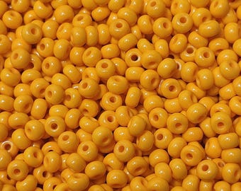 Czech Preciosa Lt Orange #93110 Rocaille Seed Beads, 20 Grams - Select Size