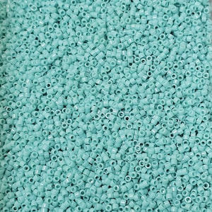 11/0 Miyuki Opaque Sea Opal #DB1136 Delica Glass Seed Beads, 10 Grams