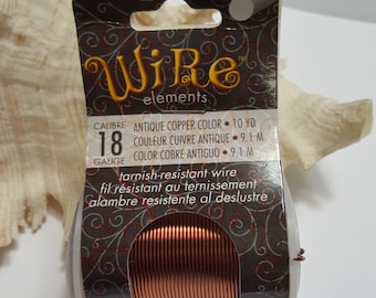 18 Gauge Tarnish Resistant Craft Wire, Antique Copper 10 Yds (9.1m) - Full Roll