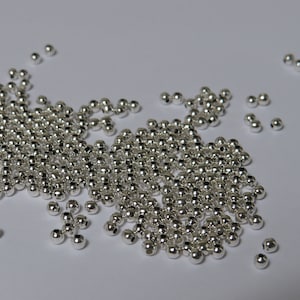 2mm Sterling Silver Seamless Round Beads - Select 50, 100 or 200 Pcs