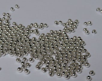 2mm Sterling Silver Seamless Round Beads - Select 50, 100 or 200 Pcs