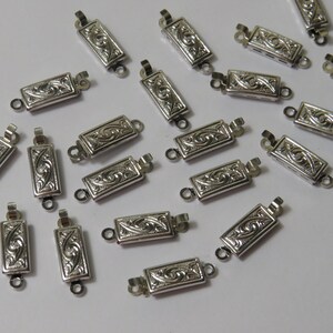 Chiusura a pressione rettangolare in argento Argentium (935) da 15x5 mm (GJW665) - 1 pz.