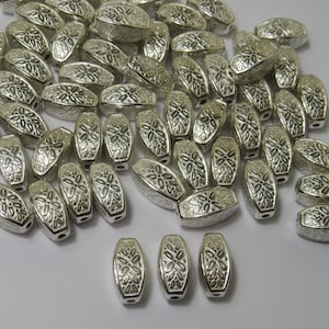 13x8 mm Lucite acrylkralen, 20 stuks - Kies uit antiek zilver, antiek messing of helder zilver
