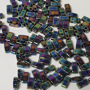 Miyuki Tila Half Cut 5mm Perle - Medium Blue Iris #TLH455 - 10 Gramm