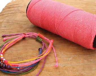 1mm Brazilian Waxed Twisted Knot-It Cord, Rose - 144 Meters