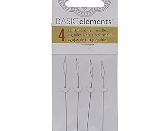 2.5" Beadsmith Medium .36mm Collapsible Eye Needles, Sold Individually