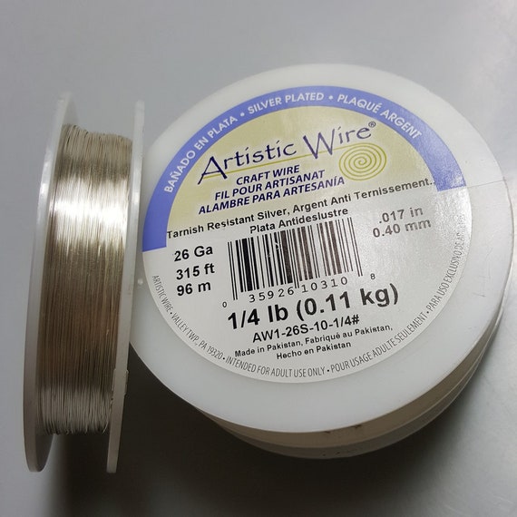 Silver Artistic Wire 26 Gauge 1 4 lb Tarnish Resistant Silver Plated 315 Feet 96 metres 1 Roll