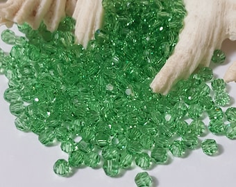 Swarovski 4mm Round (5000) Faceted Crystal Beads - PERIDOT - Select 20 or 50 Beads