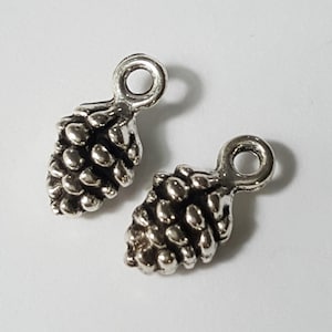 17x6mm Metal Acorn Charms, Antique Silver, 10 Pieces