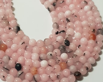 Cherry Blossom Jasper Round Beads, 15&quot; Strand - Select 6mm, 8mm or 10mm Beads