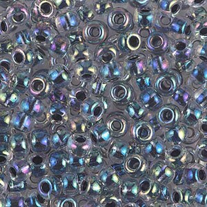 Miyuki Noir Lined Crystal AB (#283) Japanese Glass Seed Beads, 20 Grams - Select Size