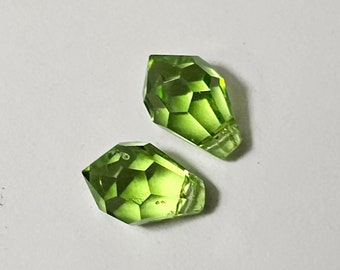 9x6mm Faceted Glass Teardrop Beads, 25 Pcs - Select from 9 Colours