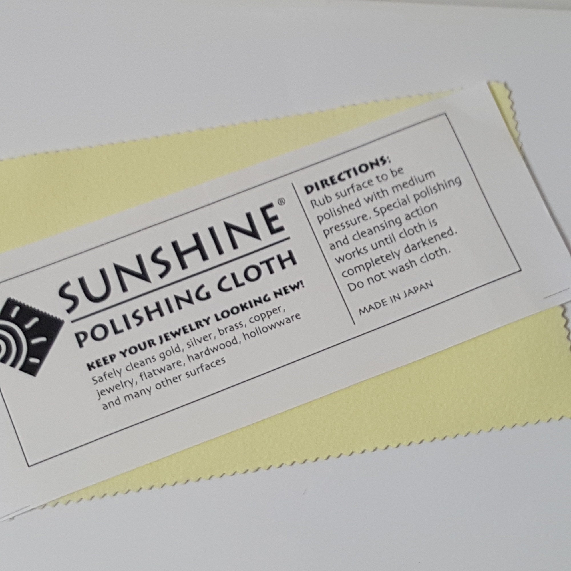 3 Sunshine Polishing Cloths for Sterling Silver Gold Brass and Copper Jewelry Cloth