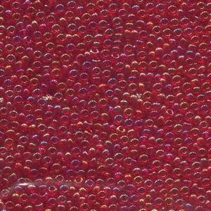 11/0 Czech Preciosa Light Ruby AB #91070. 20 Grams