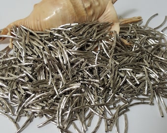 50 zilveren metalen buiskralen met spiraalpatroon, 24x2 mm