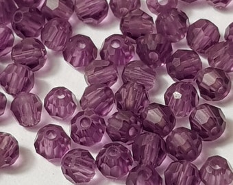 3mm Amethyst Swarovski Round (5000) Faceted Crystal Beads, Select 20 or 50 Pcs