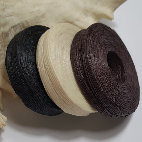 Waxed Linen Thread 4 Ply (0.8mm), 50 Yards - Select Black, Brown or Natural