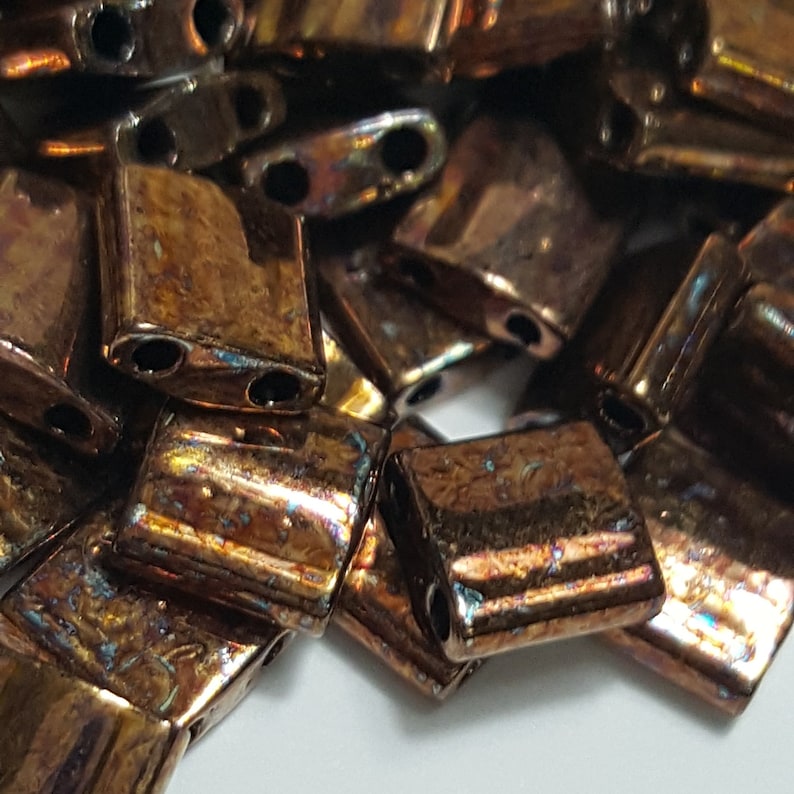 Select 5 or 10 Grams Metallic Dark Raspberry Iris #TL457B Miyuki Tila Bead 5mm Square