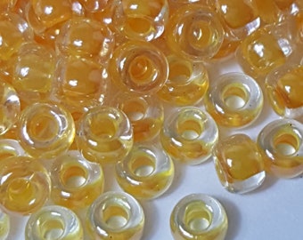 Miyuki 6/0 Japanese Seed Beads - Lemon Lined Crystal 6-9202 - 20 Grams