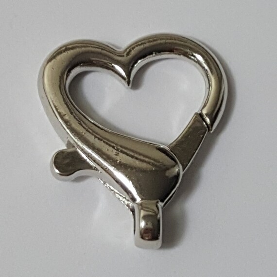 26x22mm Silver Heart Shaped Lobster/parrot Clasp - Select 2 or 4