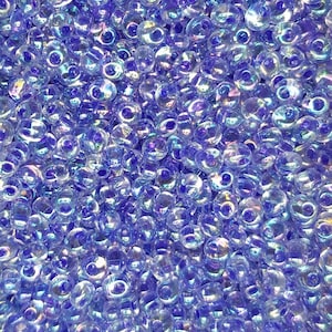 Magatama 4mm Japanese Seed Beads - Lavender Lined Crystal MA4-2150 - 20 Grams