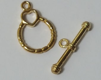 19x13mm Gold Plated Toggle Clasp - Select 1 or 5 Pcs