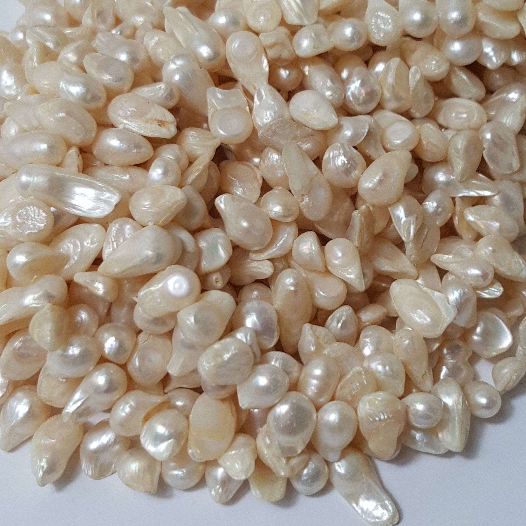 6~12mm Blister Pearls, Cream, 15 6~12mm Blister Pearls, Cream, 15