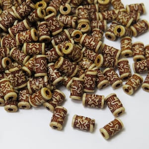 8x5mm Brown and Beige Lucite Acrylic Barrel Beads, 100 Pcs