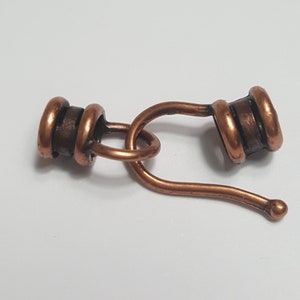 JBB Findings 4.5mm ID End Crimp Caps, 1x Hook and Loop Set - Antique Copper