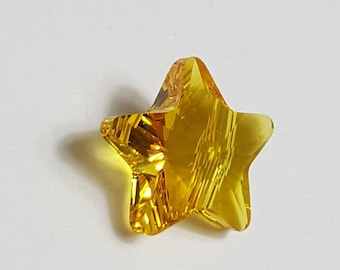 Swarovski 12mm Crystal Star (5714) Bead, Select from Peridot or Sunflower, 6 Pcs