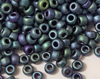 8/0 Miyuki Japanese Seed Beads - Metallic Blue Green #2064 - 10 Grams