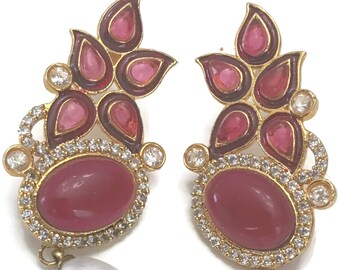 Indian Party wear Jewelry Bollywood Designer Oxidised silver color Earring Set Ea e319