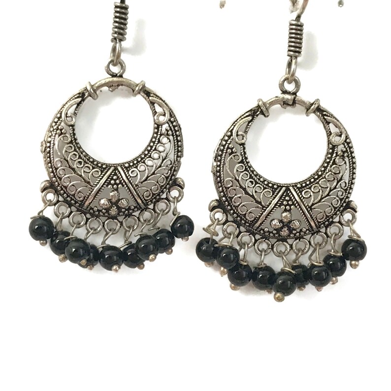Indian Party wear Jewelry Bollywood Designer Oxidised silver color Earring Set Ea e319