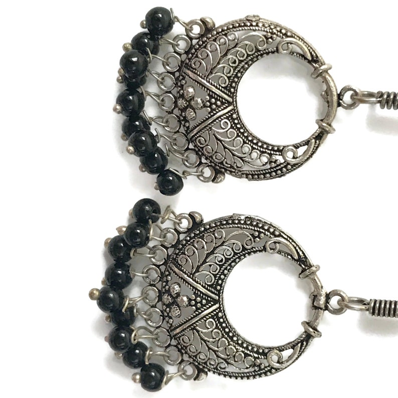 Indian Party wear Jewelry Bollywood Designer Oxidised silver color Earring Set Ea e319