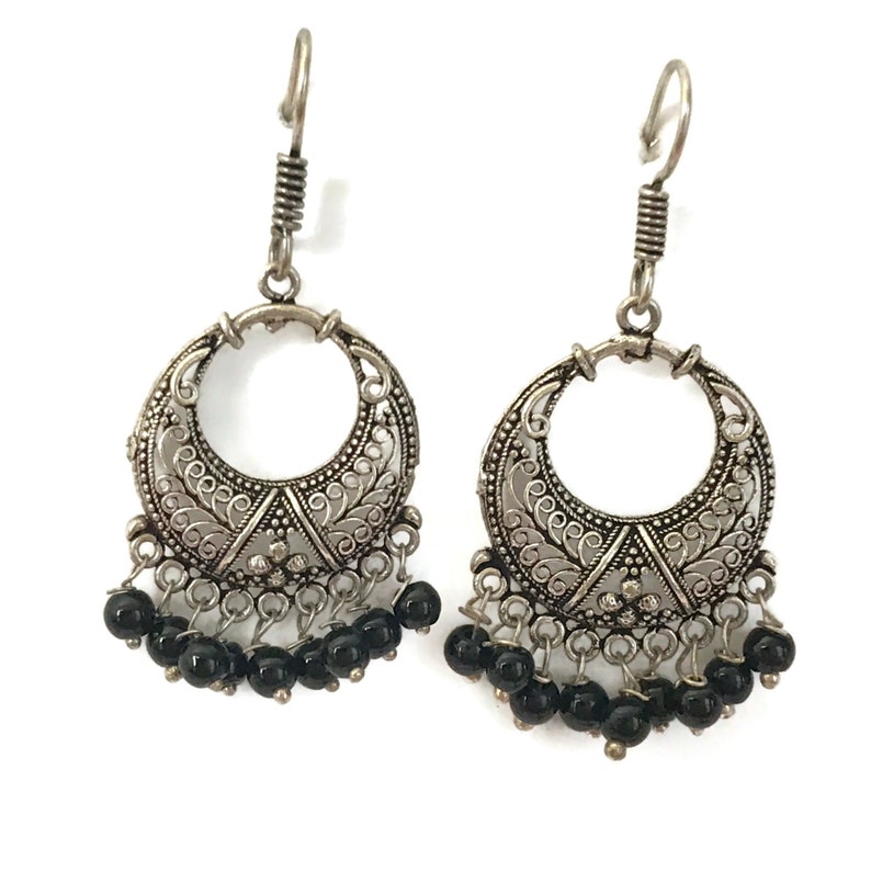 Indian Party wear Jewelry Bollywood Designer Oxidised silver color Earring Set Ea e319