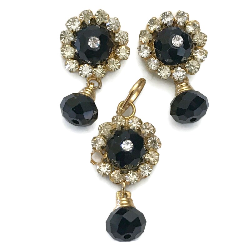 Indian Bollywood Fashion Party wear Jewelry Black /& White Polki Golden Pendant Earring Set Pa p101