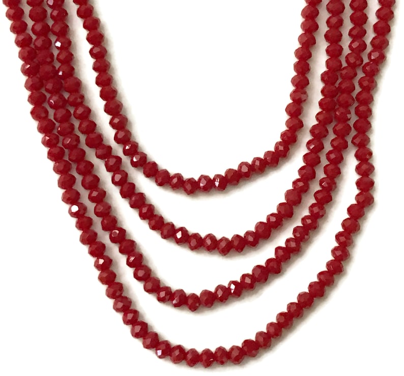 White /& Red Polki with Ruby Stones Pendants in 4 Lines Red Crystals Necklace Mala Earrings Set Indian Bollywood Party wear Jewelry .Na n196