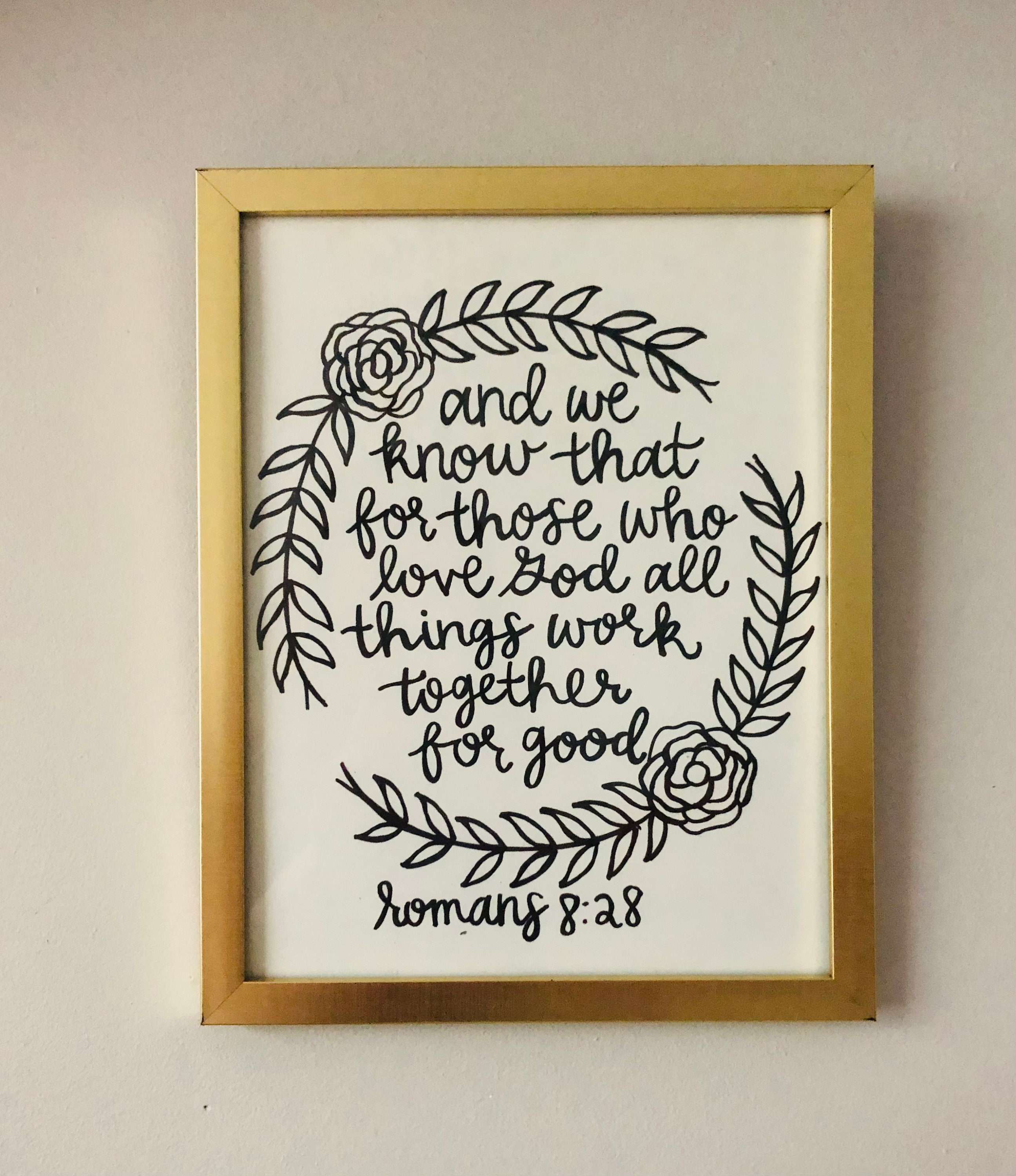 Romans 8:28 bible verse digital print | Etsy