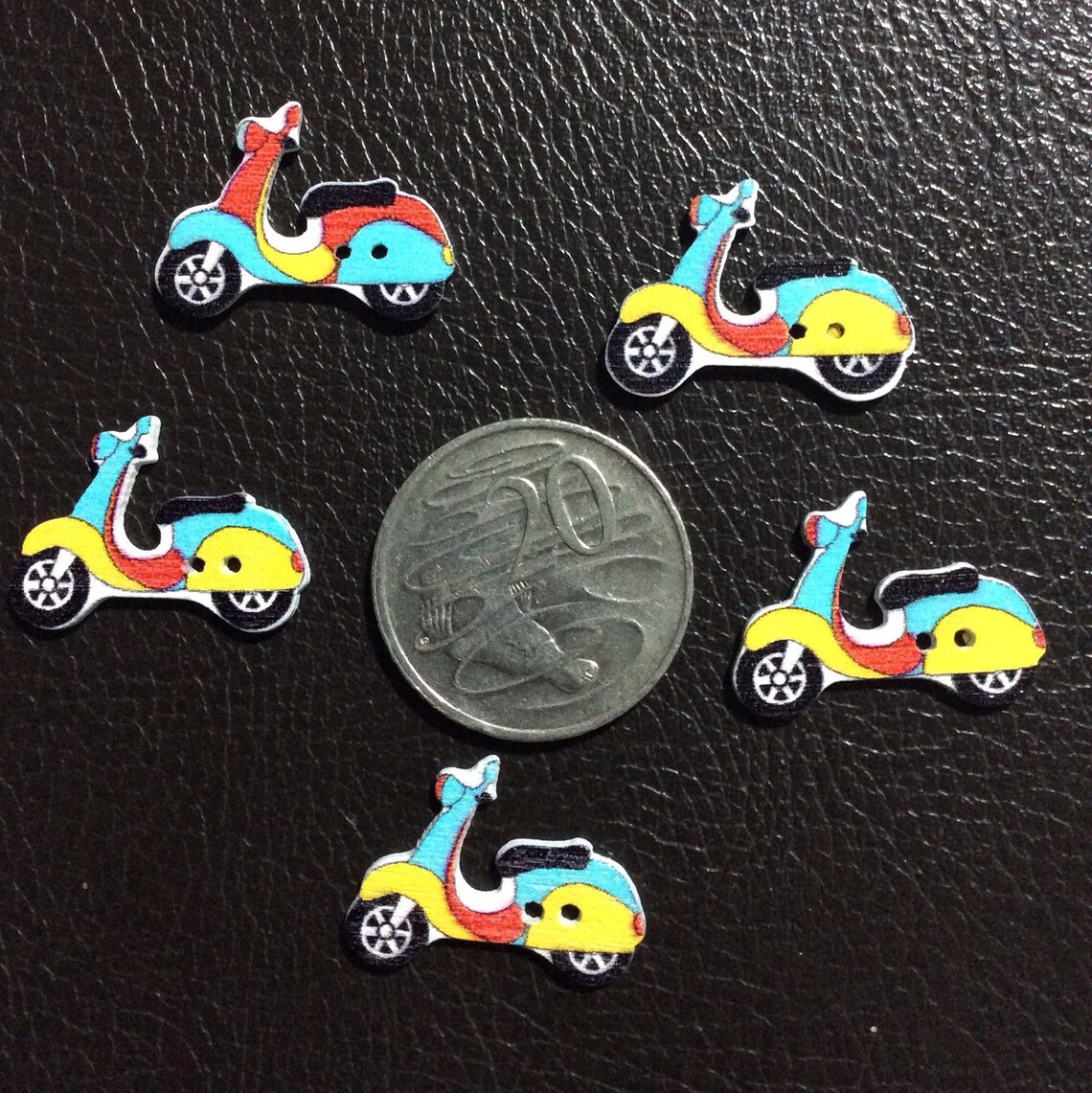 Scooter Motorcycle Various Colours Wood Buttons packs of 5 Etsy