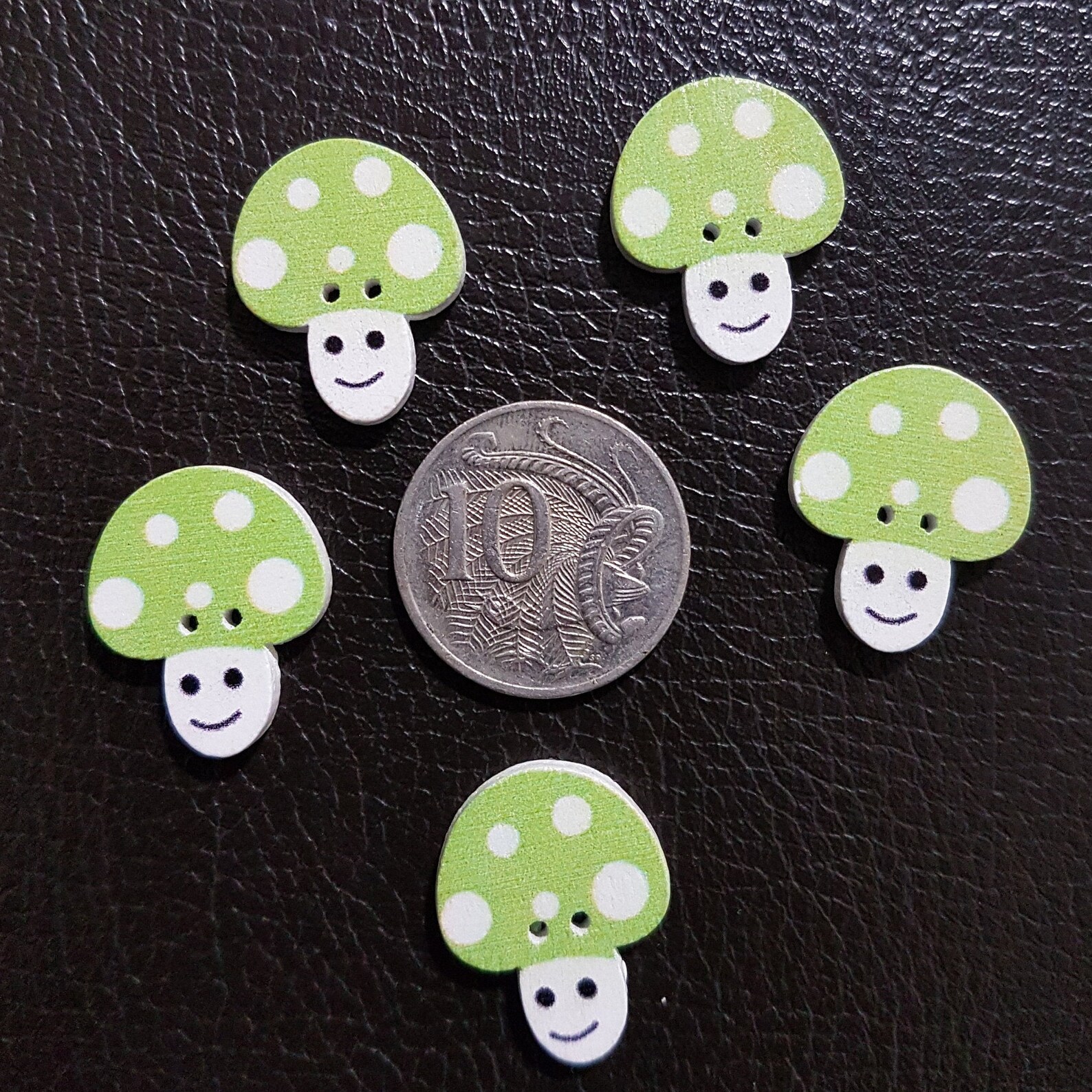 Mushroom Buttons Various Colours Wood Buttons Packs of 5 Etsy