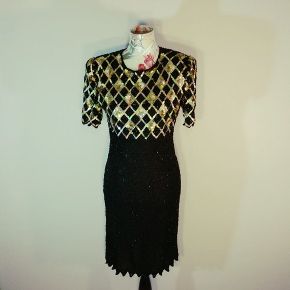 laurence kazar beaded dress