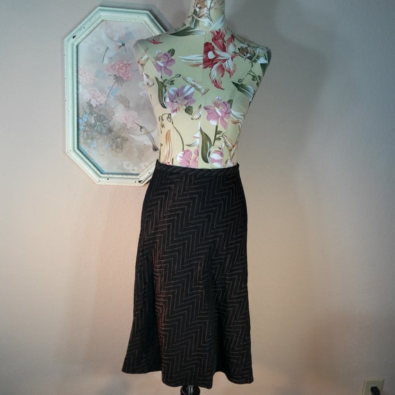 Vtg 90s The Limited Chevron Metallic Skirt Size 6