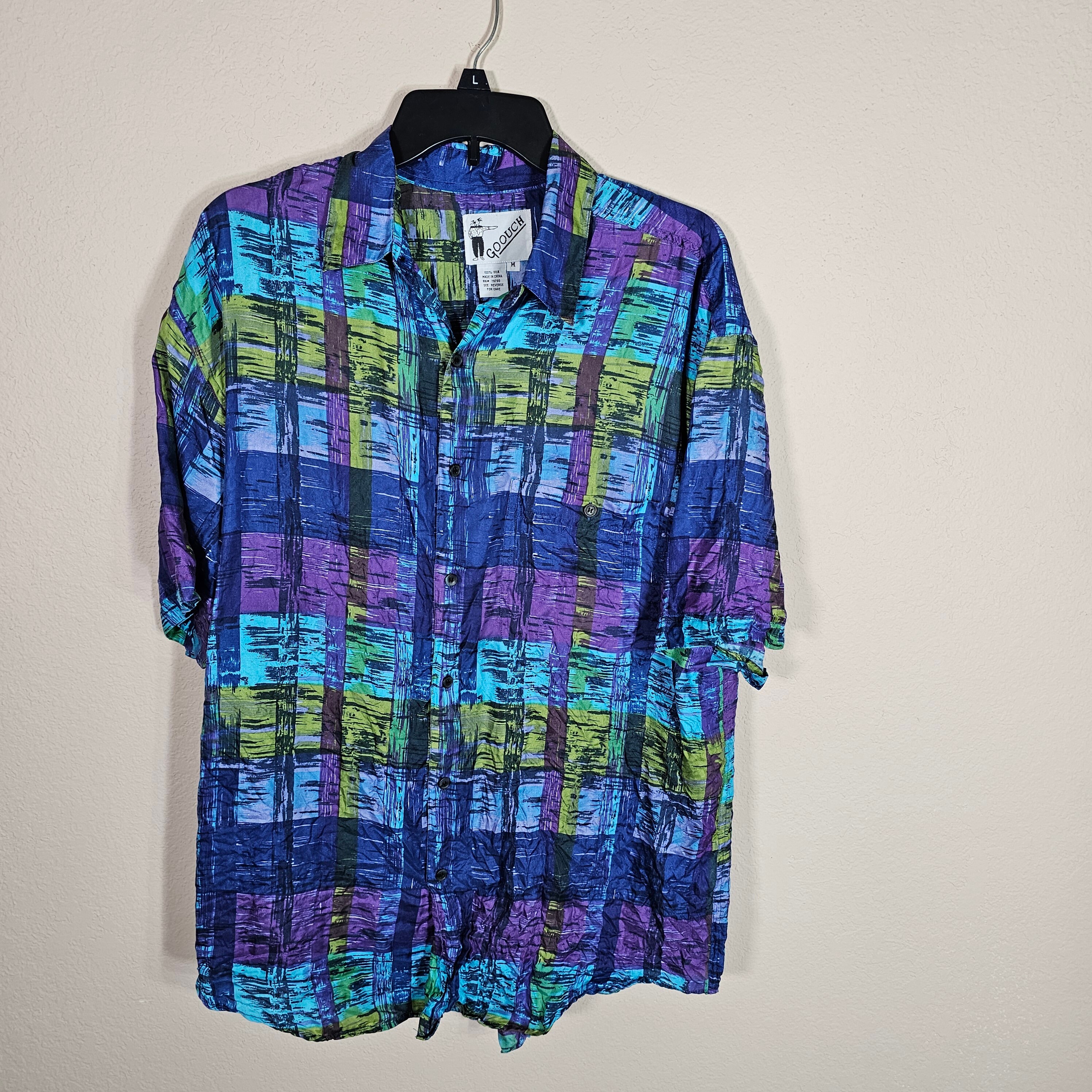 Buy Vintage 90s Goouch Colorful Silk Shirt M Online in India - Etsy