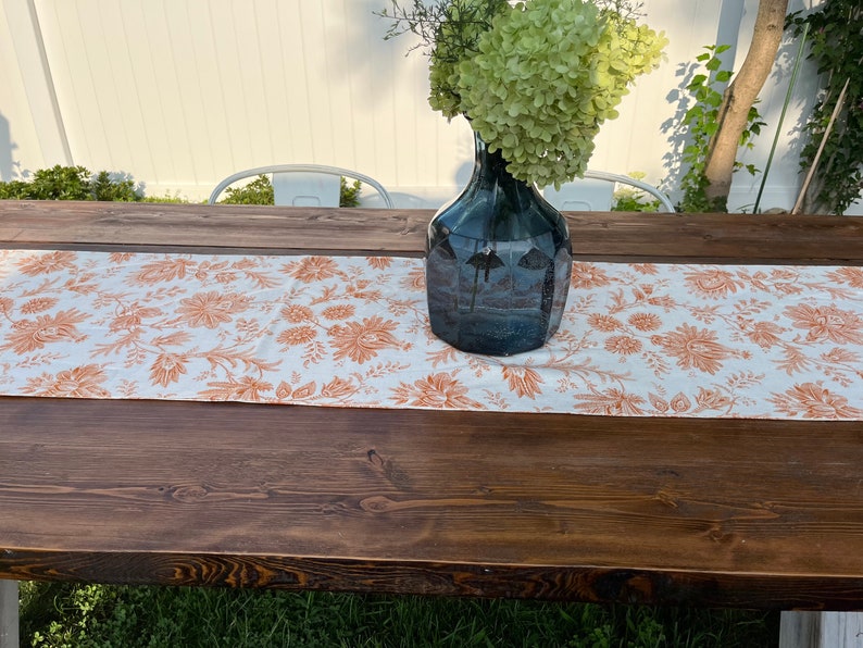 Linen Table Runner | selling Fall Table Runner | Thanksgiving Runner | Orange Runner