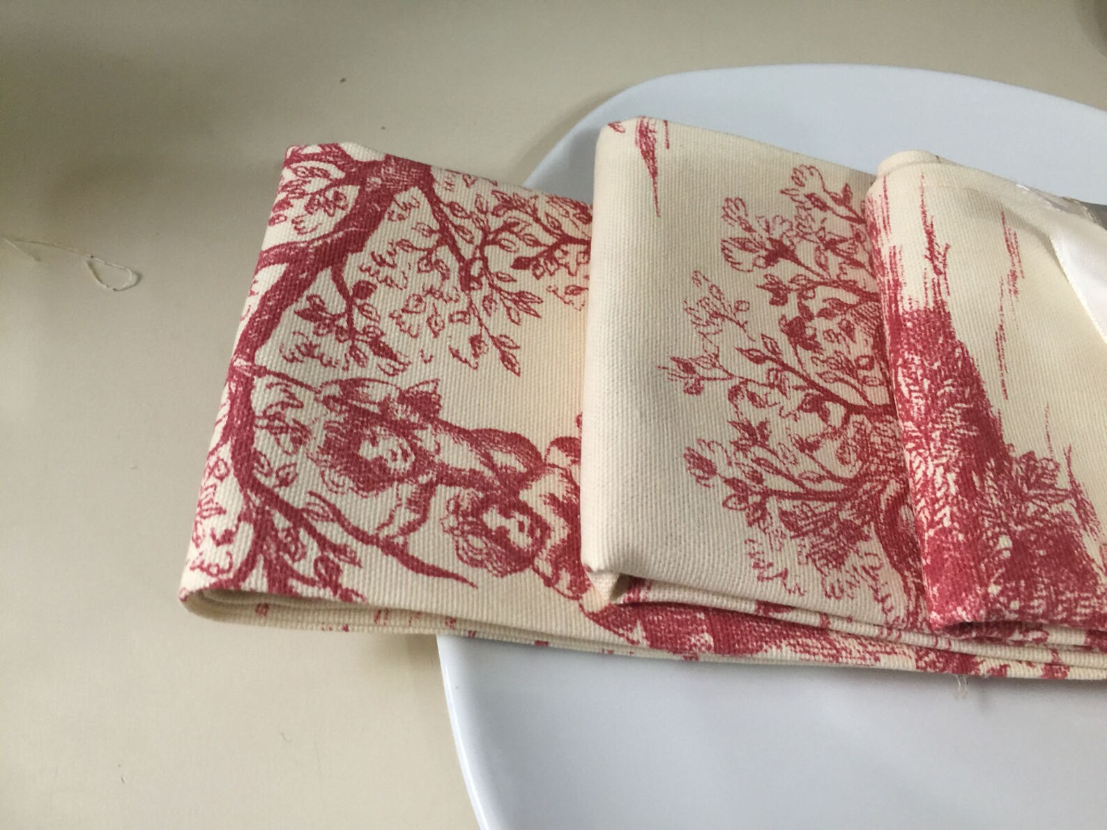 Toile Dinner Napkins Size 20by 20inches/ Toile Fabric Napkins/ Etsy