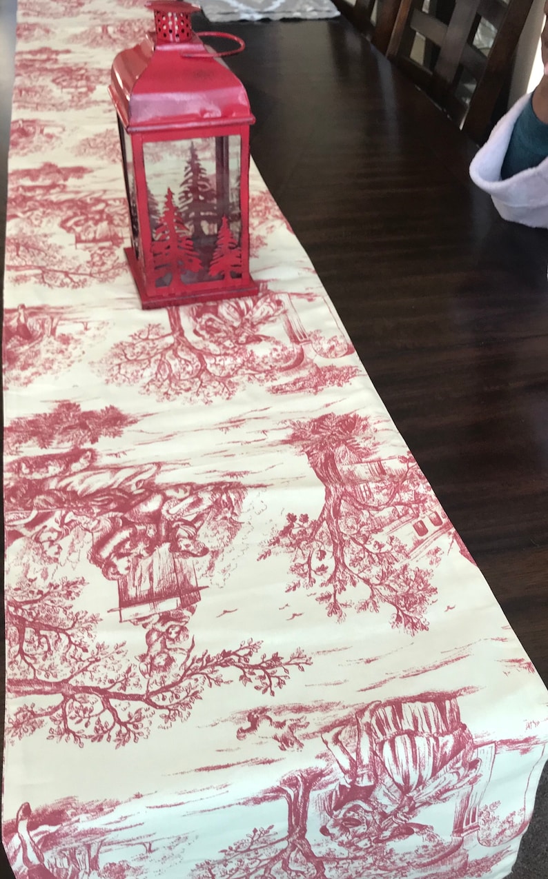 Toile Extra Wide/ Long Table Runner. French Country Runner. Etsy