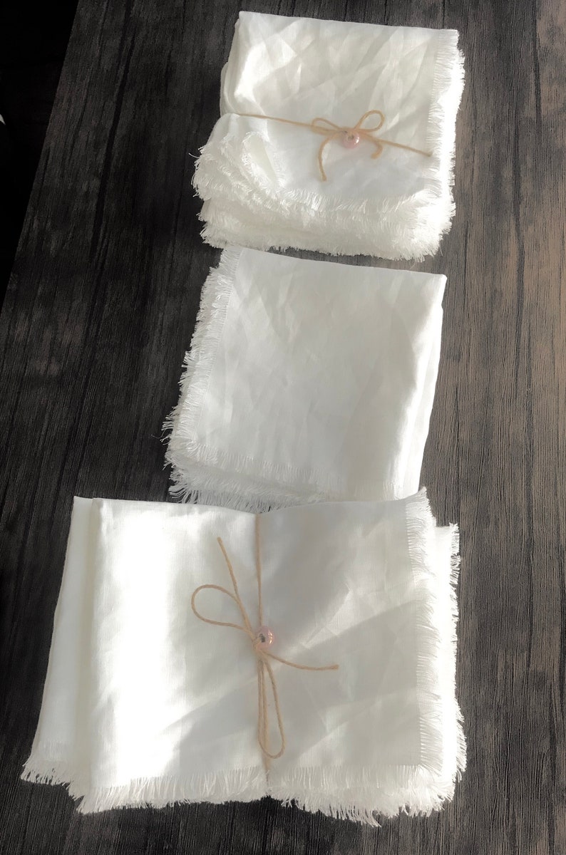 Linen Napkins rustic White Dinner Napkins Bulk Hostess Etsy