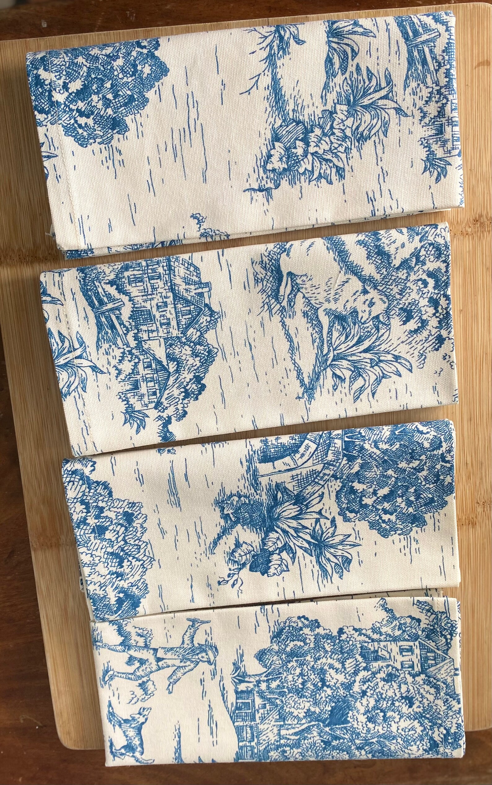 Blue Toile Napkins French Country Napkins Farmhouse Etsy