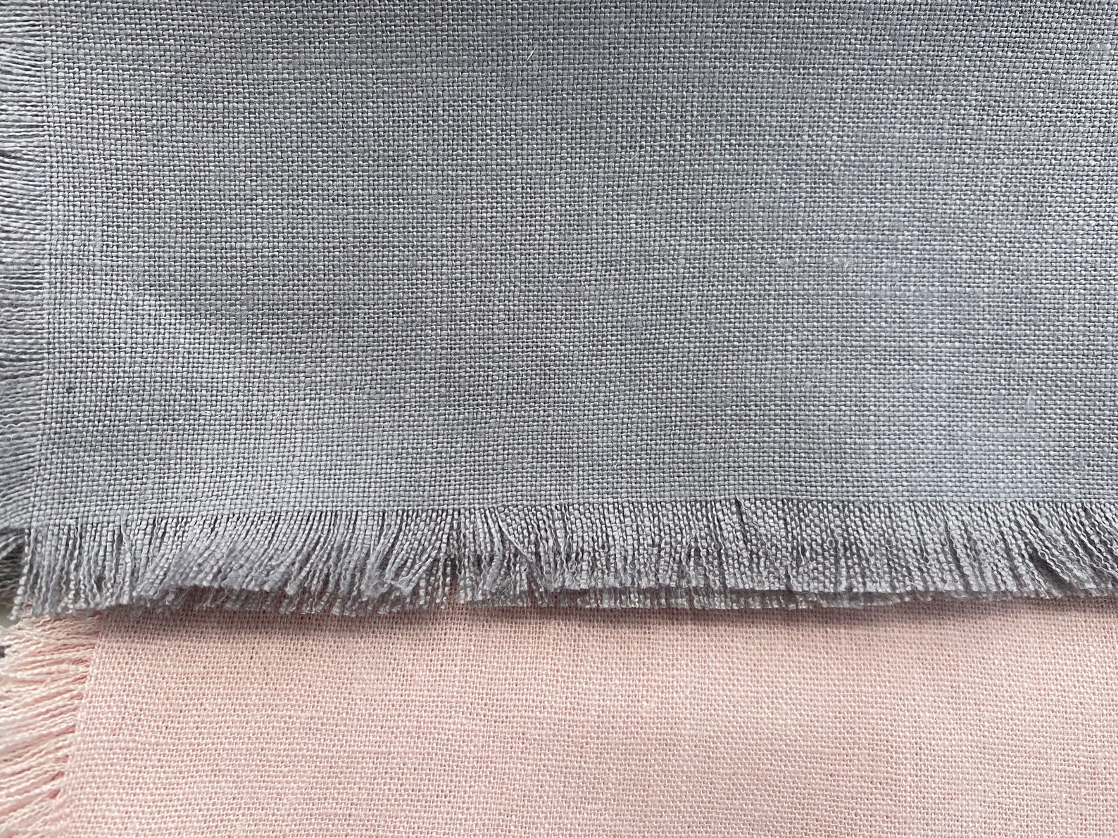 Linen Gray Napkins Fringe Edge Napkins handmade Fabric Etsy
