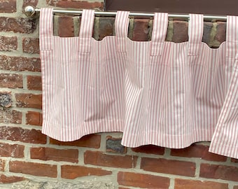 Handmade Ticking Stripe Curtain Valance: Farmhouse Country Decor